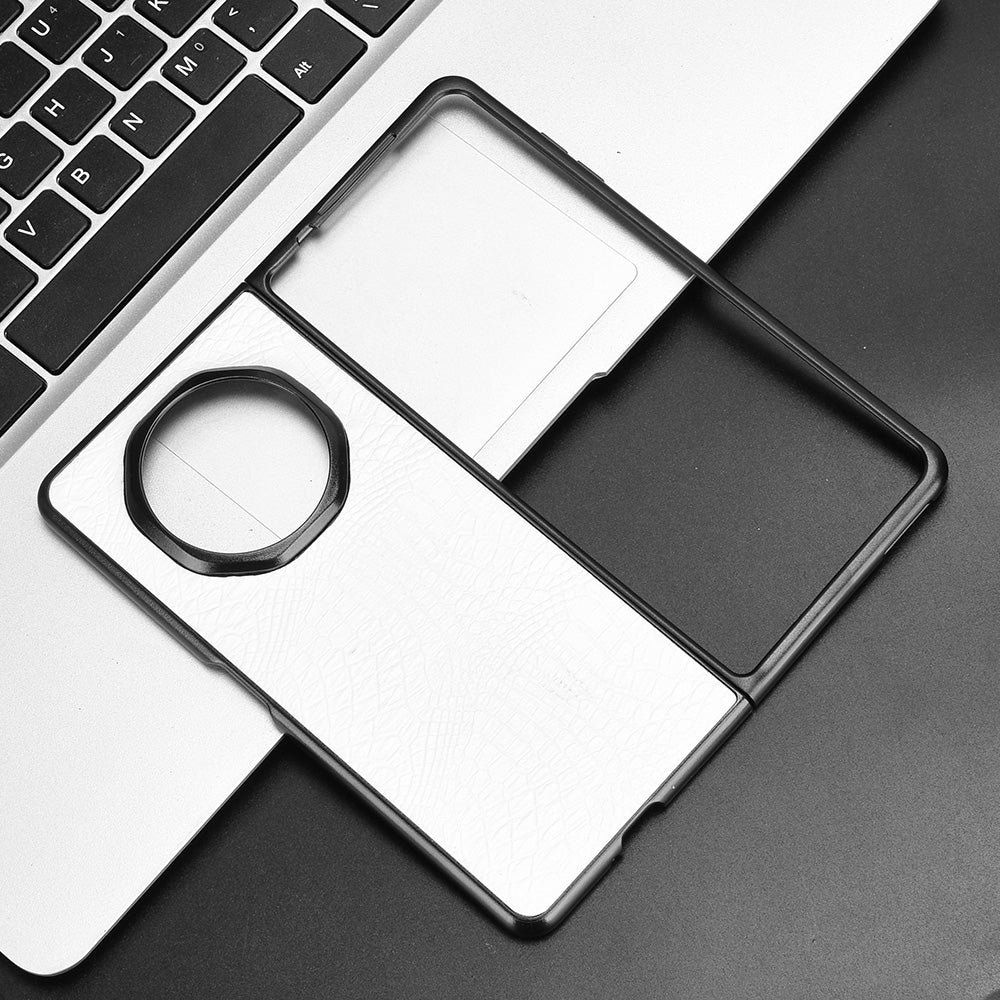 For Honor Magic V3 Crocodile Texture Back Cover Phone Case(White)