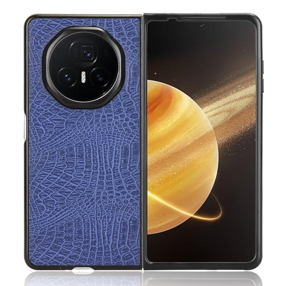 For Honor Magic V3 Crocodile Texture Back Cover Phone Case(Blue)