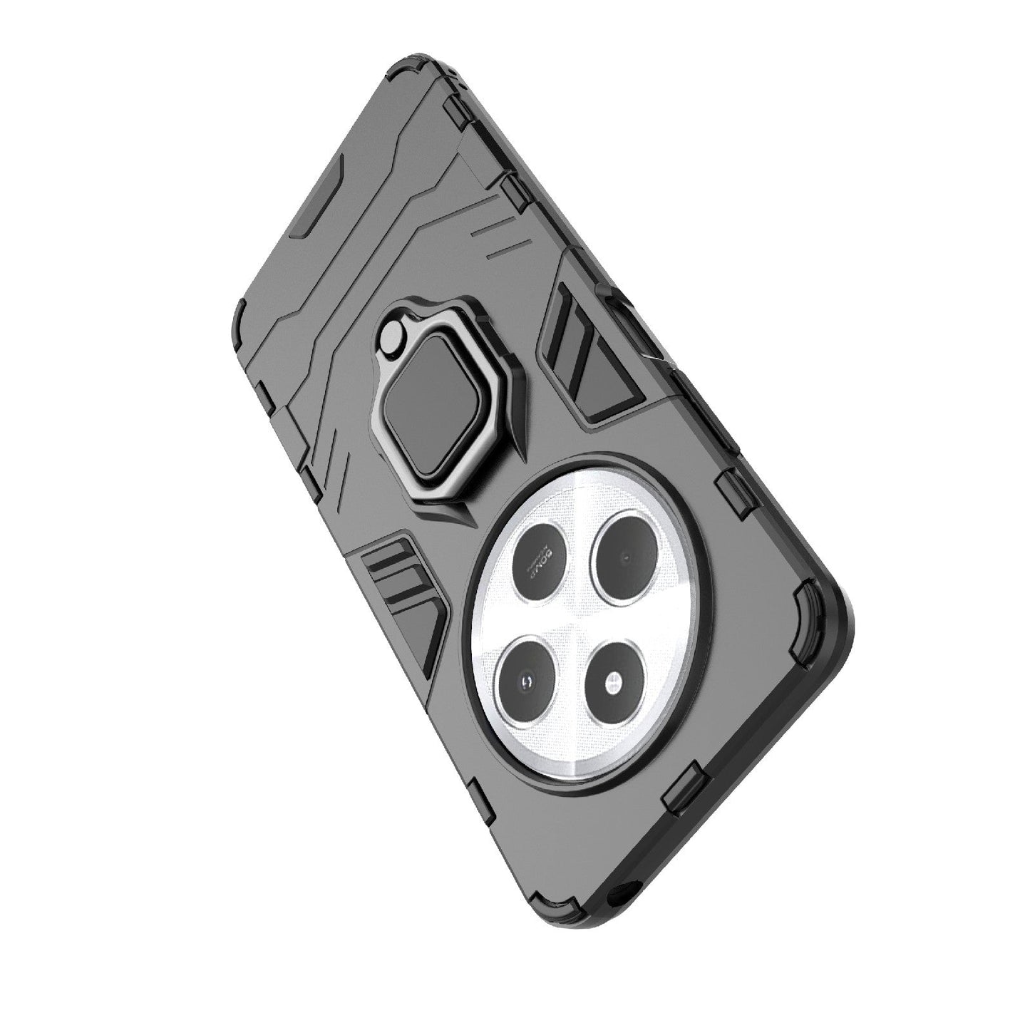 For Redmi 14C 4G Global Shockproof PC + TPU Holder Phone Case(Navy Blue)