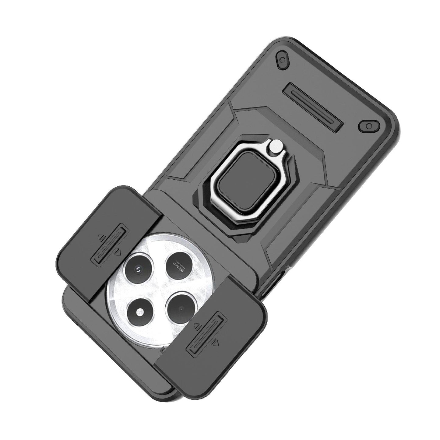 For Redmi 14C 4G Sliding Camshield TPU + PC Shockproof Phone Case with Holder(Blue)