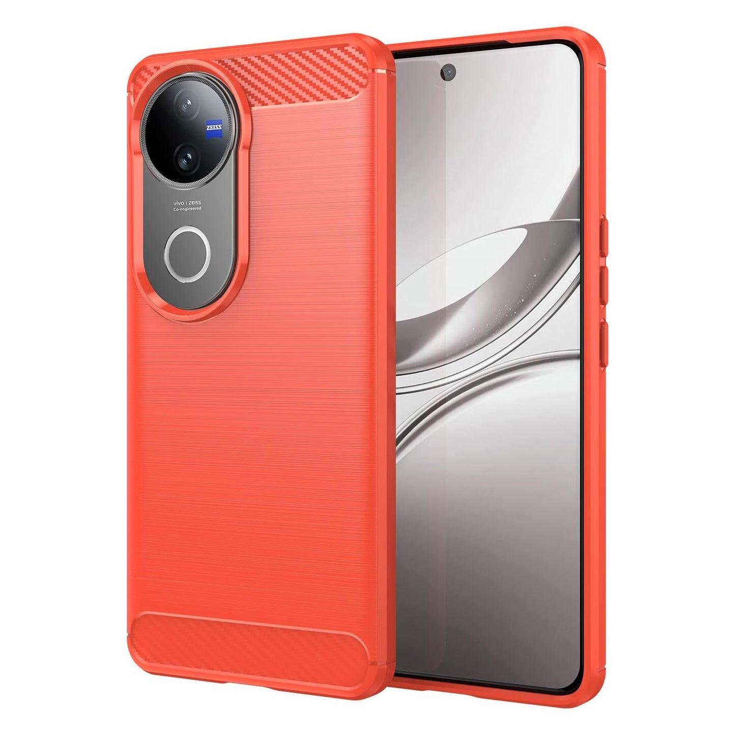 For vivo V50 Carbon Fiber Brushed Texture TPU Phone Case(Red)