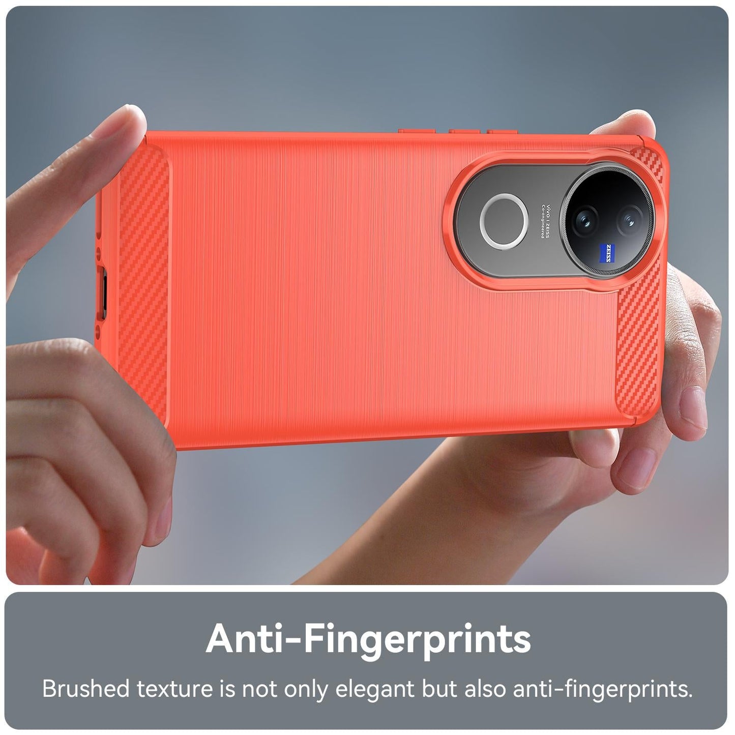 For vivo V50 Carbon Fiber Brushed Texture TPU Phone Case(Red)