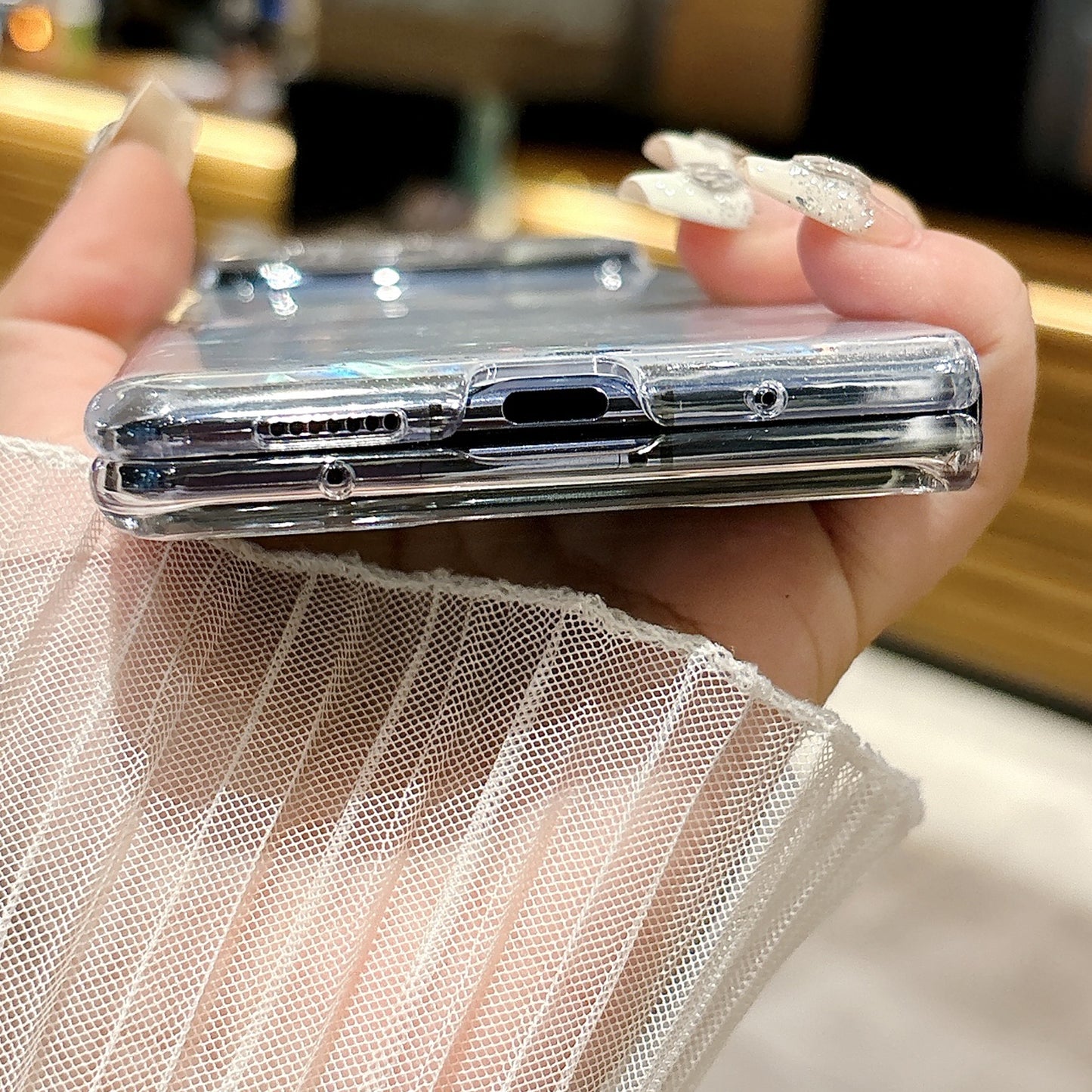 For Xiaomi Mix Fold 4 Pearlescent Shell Texture Phone Case(White)