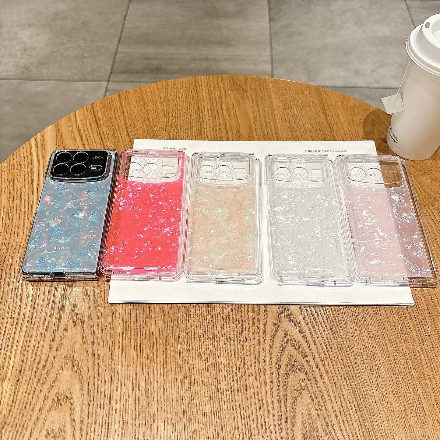 For Xiaomi Mix Fold 4 Pearlescent Shell Texture Phone Case(Red)