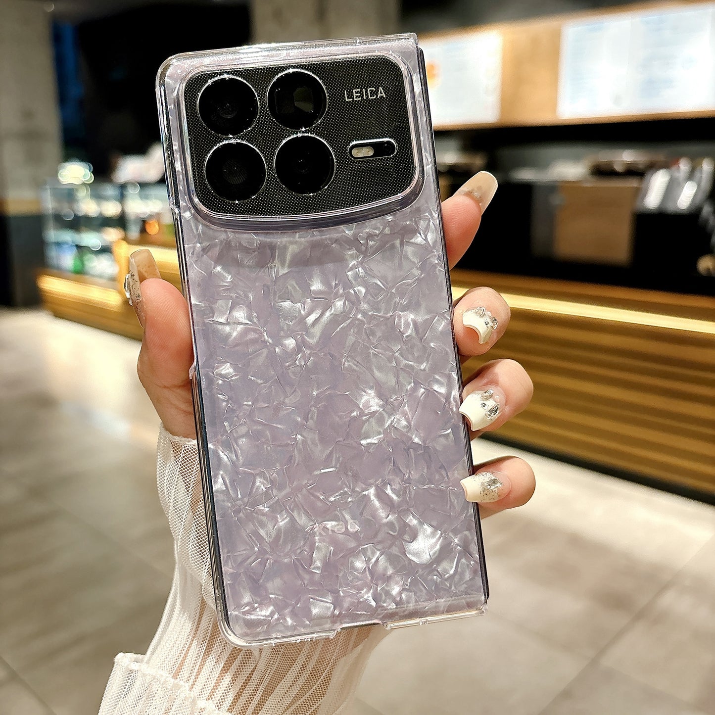 For Xiaomi Mix Fold 4 Pearlescent Shell Texture Phone Case(Pink)