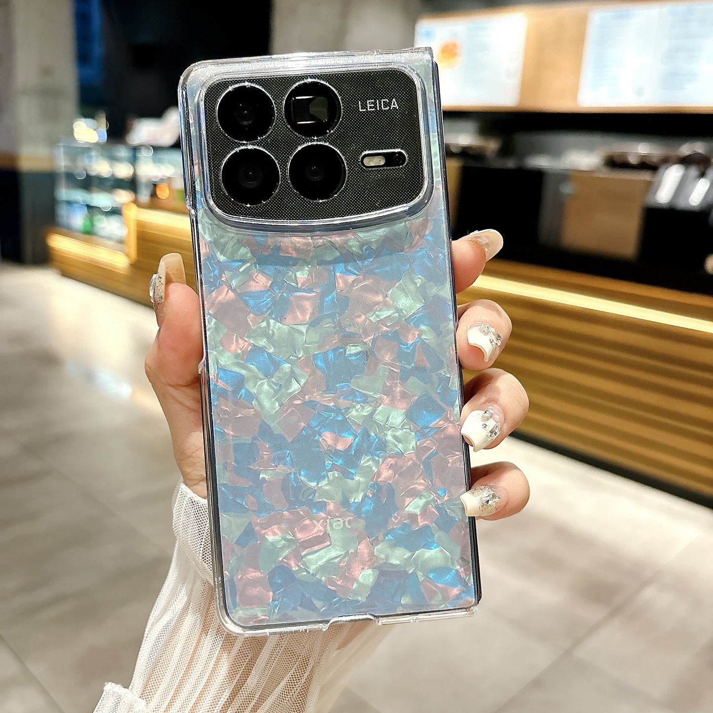 For Xiaomi Mix Fold 4 Pearlescent Shell Texture Phone Case(Beige)