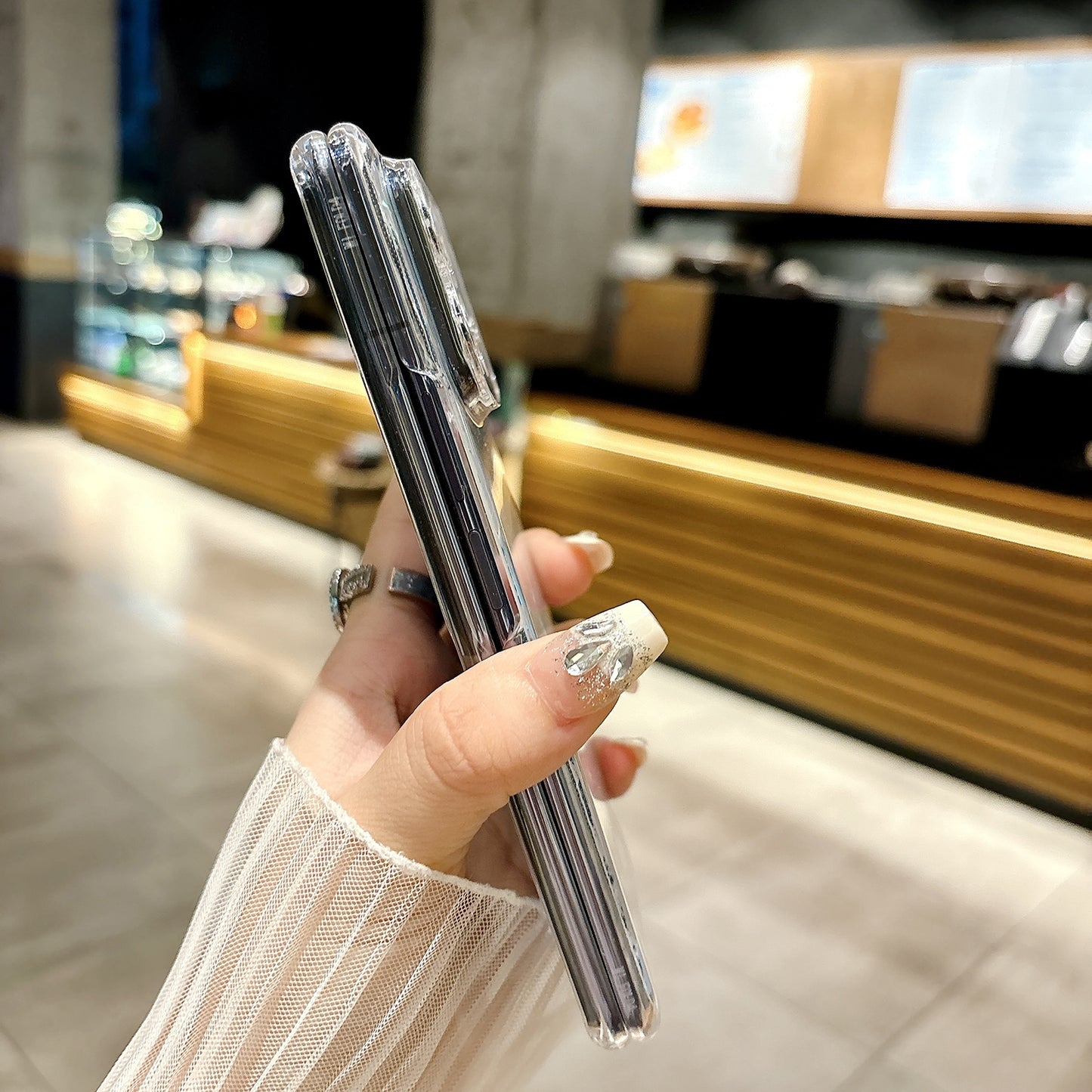 For Xiaomi Mix Fold 4 Pearlescent Shell Texture Phone Case(Beige)