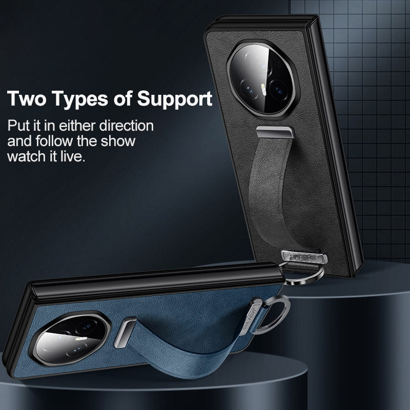 For Honor Magic V3 SULADA PC + Leather Texture Skin Feel Shockproof Phone Case(Green)