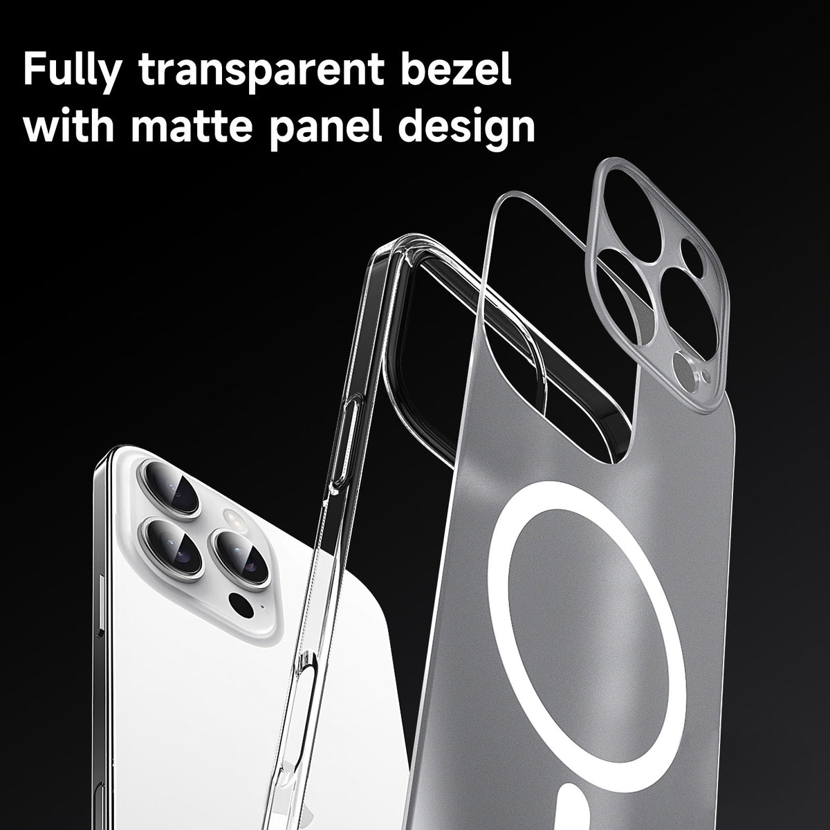 Compatible with iPhone 18 Pro Max SULADA Crystal Sand Series Electroplating Frosted MagSafe Magnetic Phone Case - Transparent