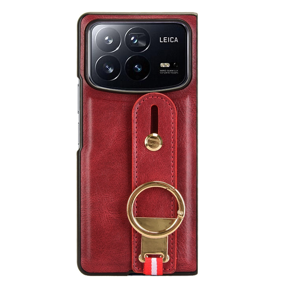 For Xiaomi Mix Fold 4 Wristband Leather Back Phone Case(Red)