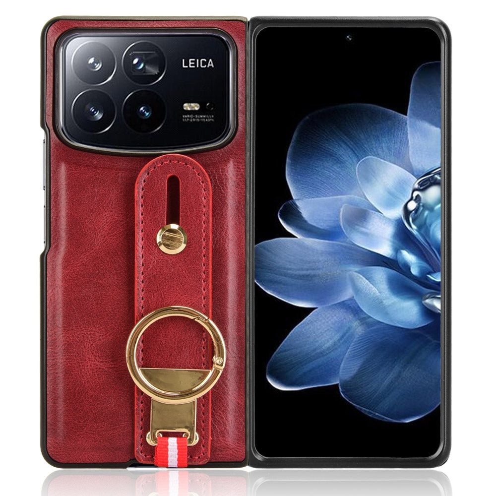 For Xiaomi Mix Fold 4 Wristband Leather Back Phone Case(Red)