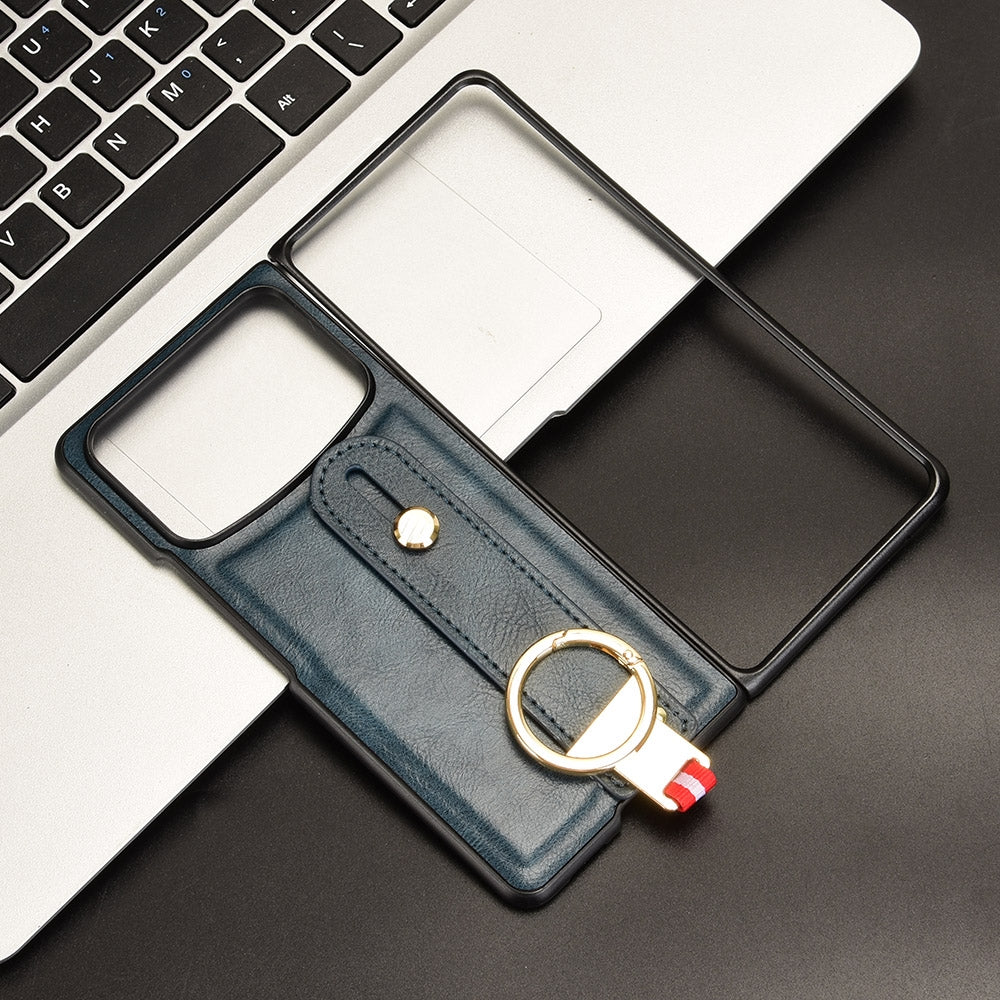 For Xiaomi Mix Fold 4 Wristband Leather Back Phone Case(Blue)