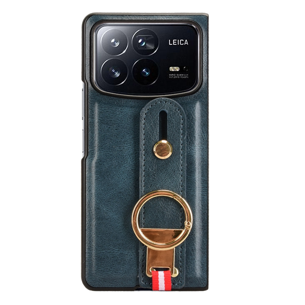 For Xiaomi Mix Fold 4 Wristband Leather Back Phone Case(Blue)