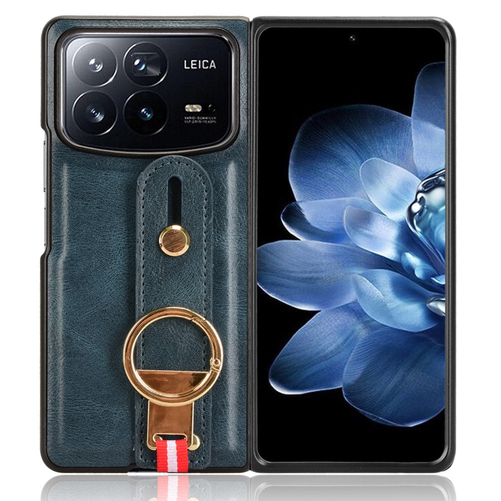 For Xiaomi Mix Fold 4 Wristband Leather Back Phone Case(Blue)