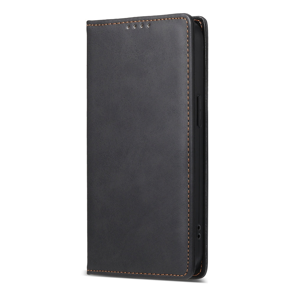 For iPhone 16e Business Solid Color Magnetic RFID Leather Phone Case(Black)