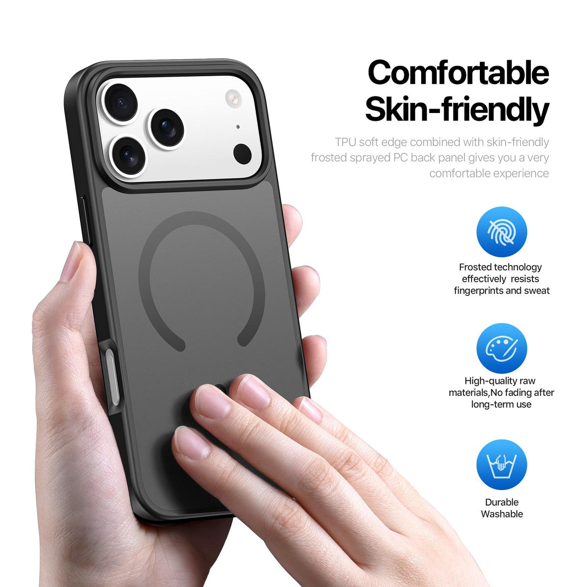 Compatible with iPhone 18 Pro Max & 17 Pro Max DUX DUCIS Yind Series MagSafe TPU Dual-Layer PC Phone Case - Black