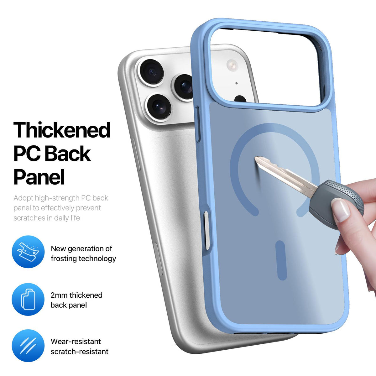 Compatible with iPhone 18 Pro Max & 17 Pro Max DUX DUCIS Yind Series MagSafe TPU Dual-Layer PC Phone Case - Light Blue