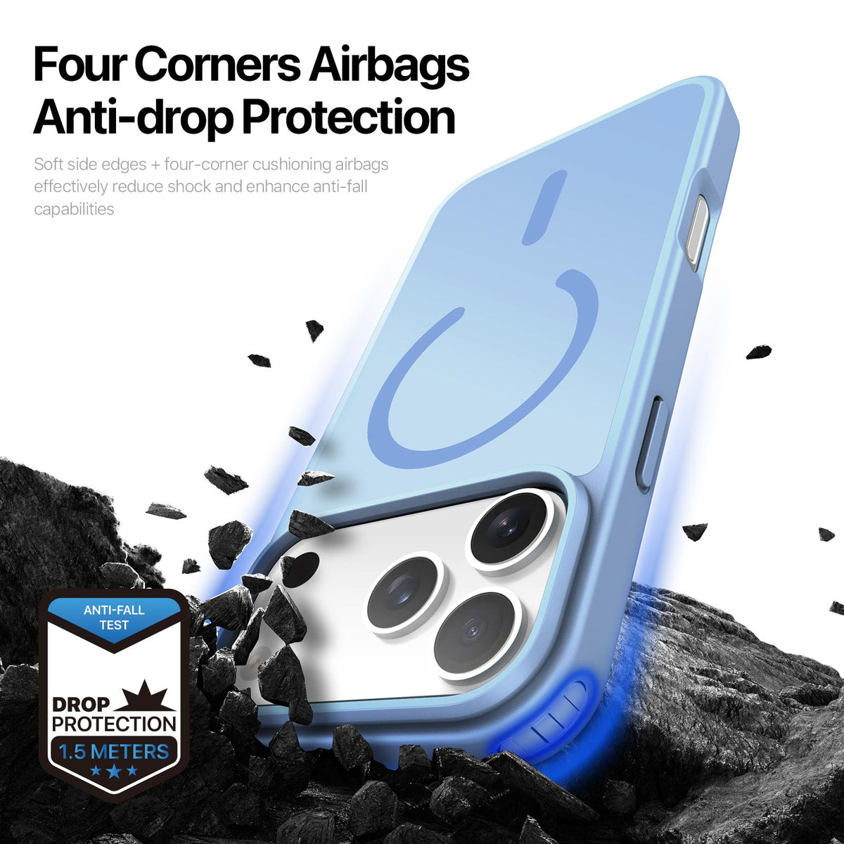 Compatible with iPhone 18 Pro Max & 17 Pro Max DUX DUCIS Yind Series MagSafe TPU Dual-Layer PC Phone Case - Light Blue
