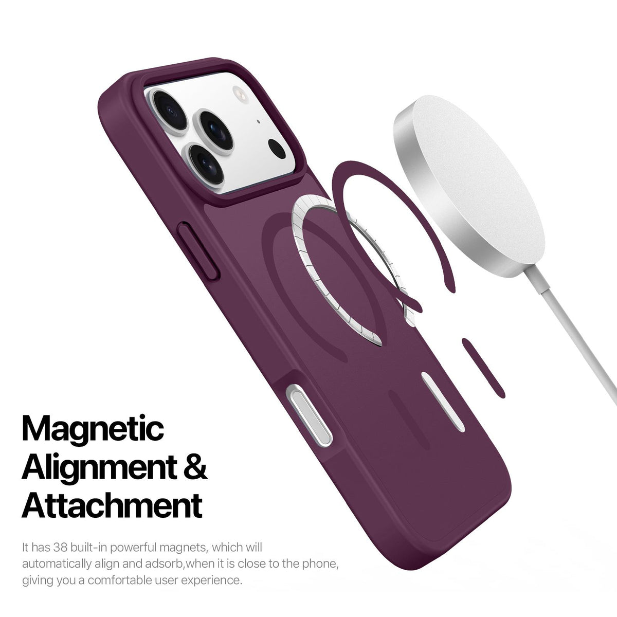 Compatible with iPhone 18 Pro Max & 17 Pro Max DUX DUCIS Yind Series MagSafe TPU Dual-Layer PC Phone Case - Cherry Red
