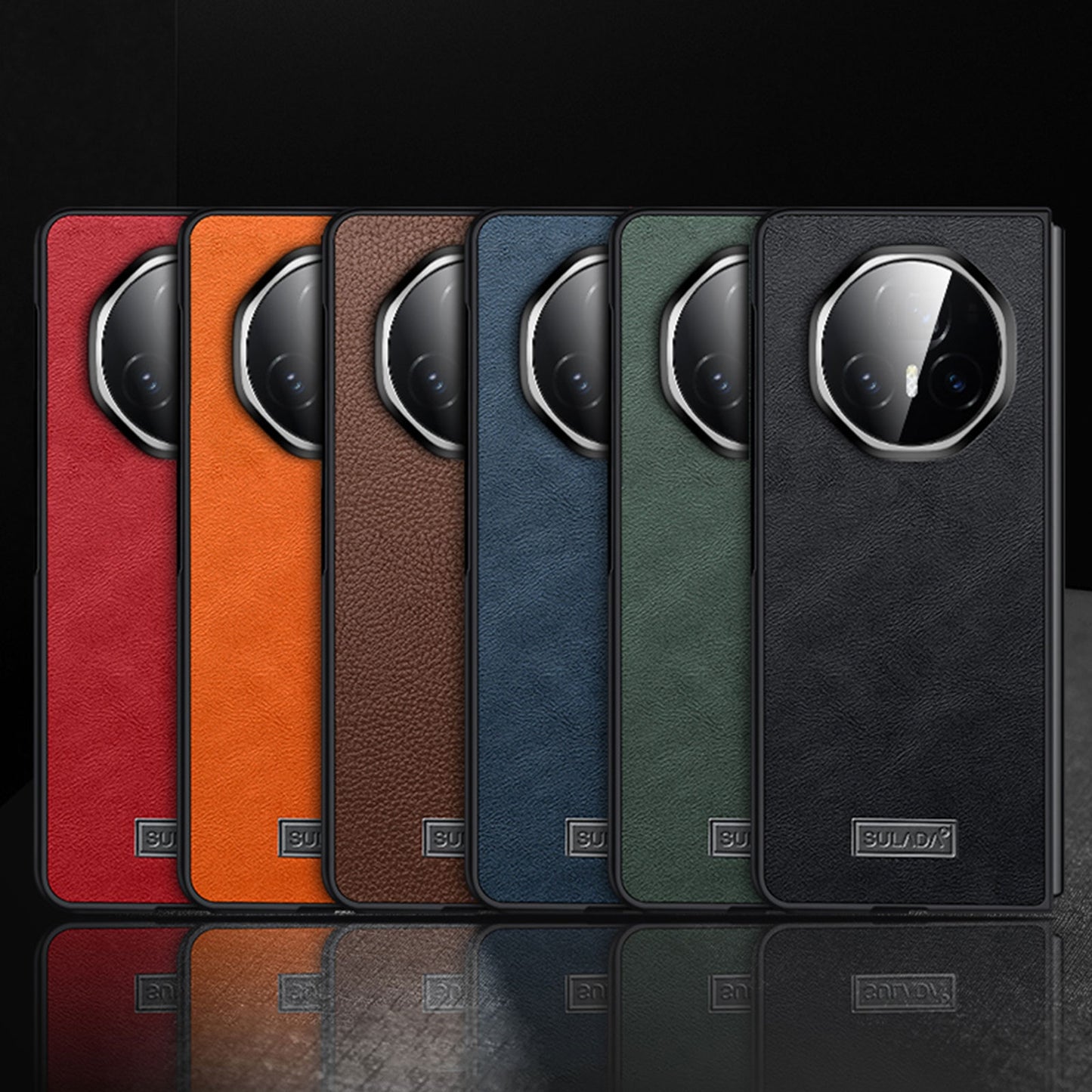 For Honor Magic V3 SULADA Shockproof TPU + Handmade Leather Phone Case(Black)