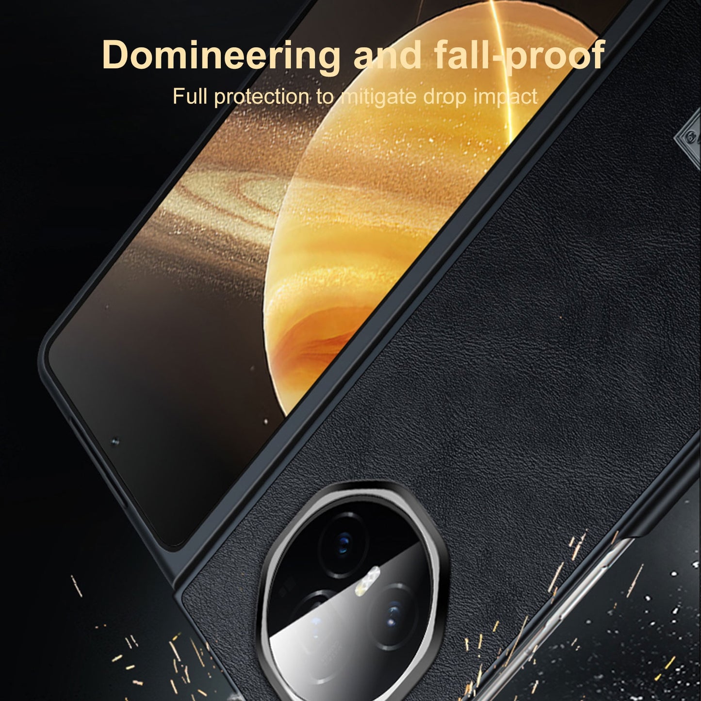 For Honor Magic V3 SULADA Shockproof TPU + Handmade Leather Phone Case(Orange)