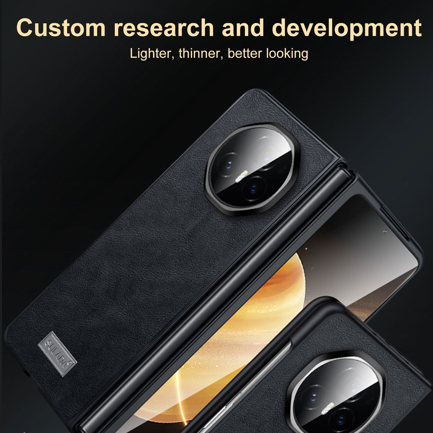 For Honor Magic V3 SULADA Shockproof TPU + Handmade Leather Phone Case(Orange)