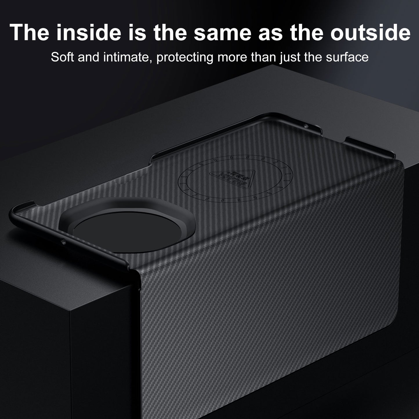 For Honor Magic V3 SULADA Kevlar 600D Texture Smart Window Leather Phone Case(Black)