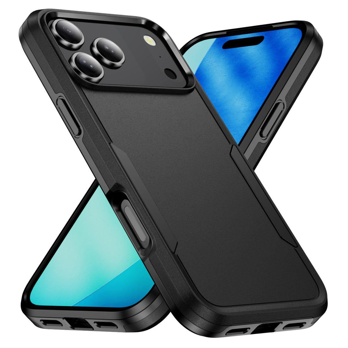 Compatible with iPhone 18 Pro Max Pioneer Armor Heavy Duty PC + TPU Phone Case - Black