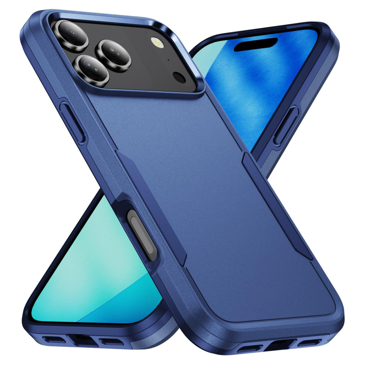 Compatible with iPhone 18 Pro Max Pioneer Armor Heavy Duty PC + TPU Phone Case - Blue