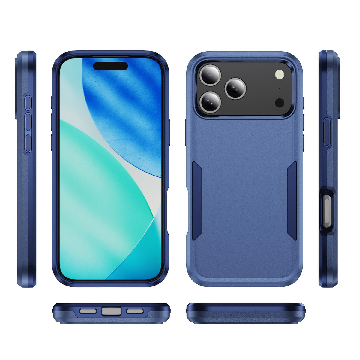 Compatible with iPhone 18 Pro Max Pioneer Armor Heavy Duty PC + TPU Phone Case - Blue