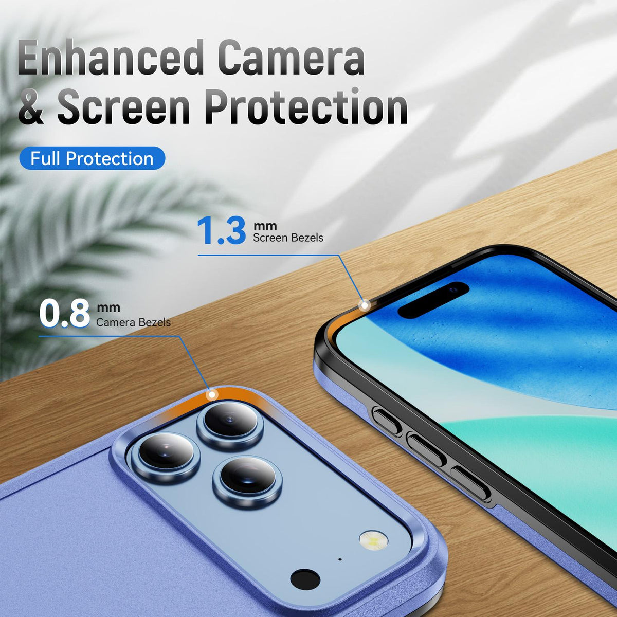 Compatible with iPhone 18 Pro Max Pioneer Armor Heavy Duty PC + TPU Phone Case - Light Blue+Black
