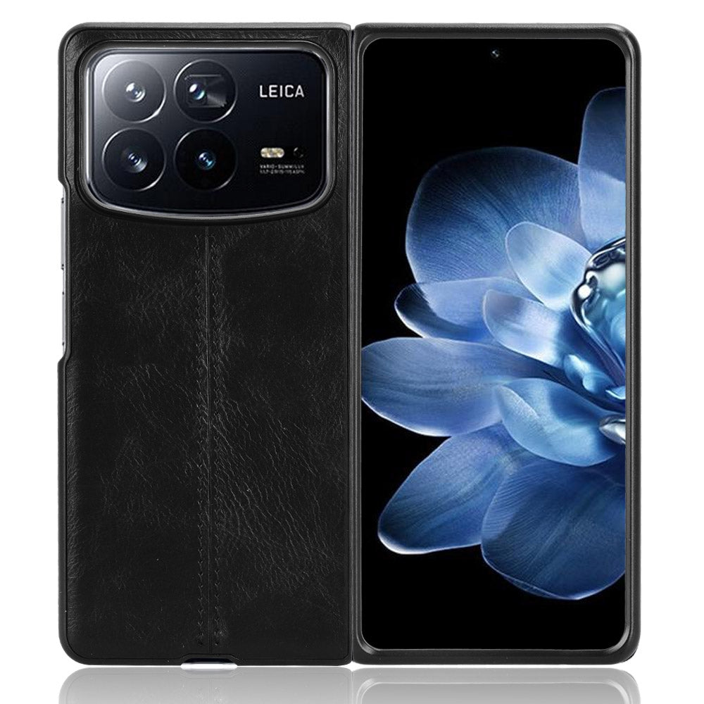 For Xiaomi Mix Fold 4 Cow Pattern Sewing Back Cover Phone Case(Black)