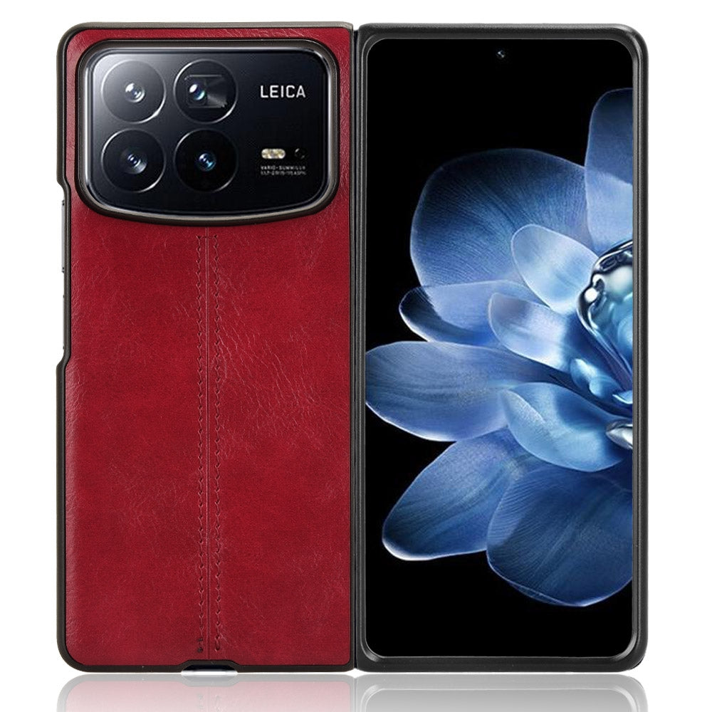 For Xiaomi Mix Fold 4 Cow Pattern Sewing Back Cover Phone Case(Red)