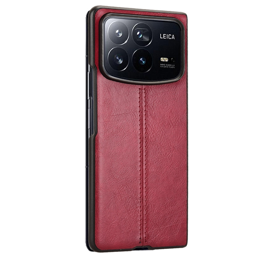 For Xiaomi Mix Fold 4 Cow Pattern Sewing Back Cover Phone Case(Red)