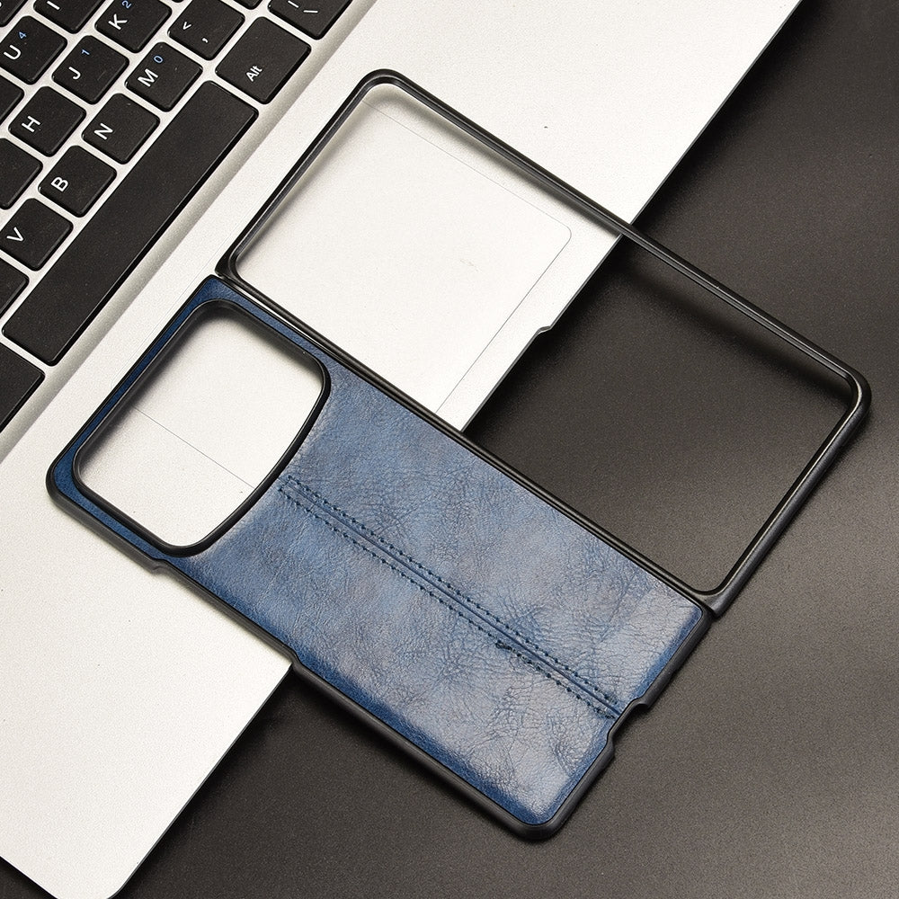 For Xiaomi Mix Fold 4 Cow Pattern Sewing Back Cover Phone Case(Blue)