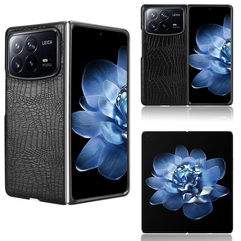 For Xiaomi Mix Fold 4 Crocodile Texture Back Cover Phone Case(Black)