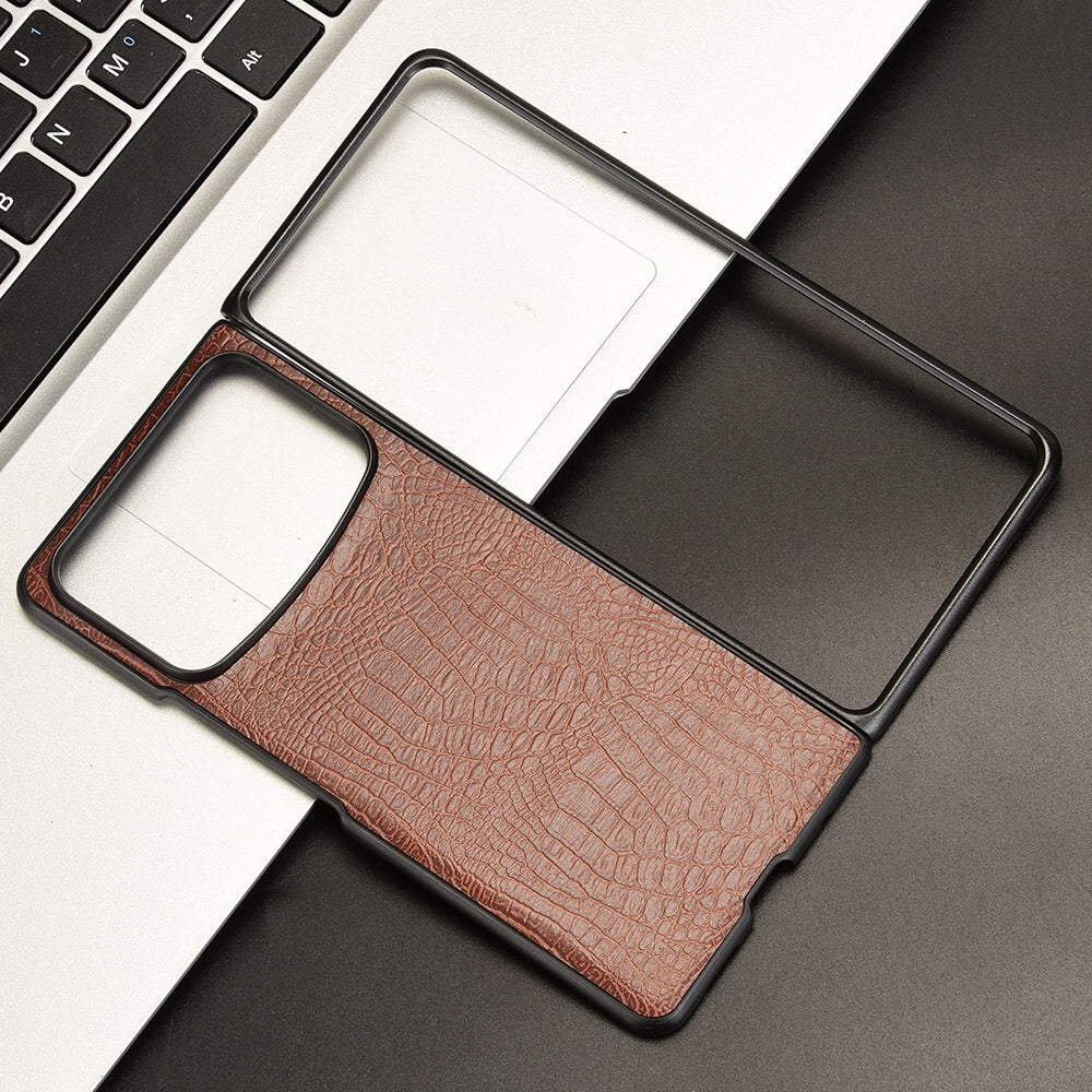 For Xiaomi Mix Fold 4 Crocodile Texture Back Cover Phone Case(Brown)