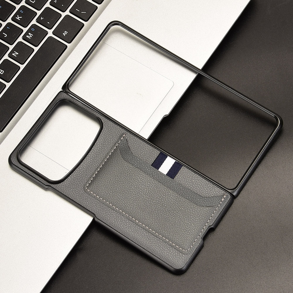 For Xiaomi Mix Fold 4 Litchi Texture Card Slots Back Cover Phone Case(Grey)