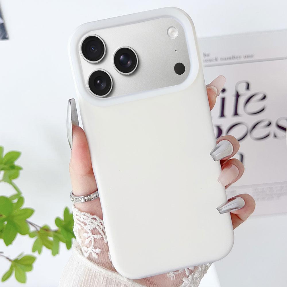 Compatible with iPhone 18 Pro Max PC Dual-Layer Liquid Silicone Jelly Phone Case - White