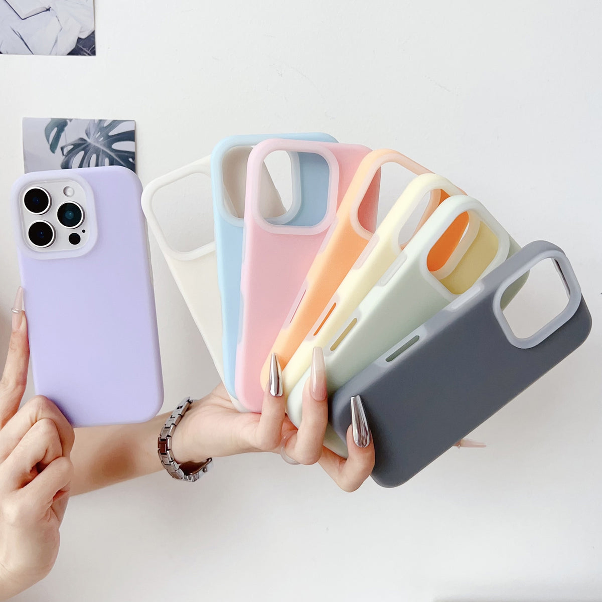 Compatible with iPhone 18 Pro Max PC Dual-Layer Liquid Silicone Jelly Phone Case - Light Purple