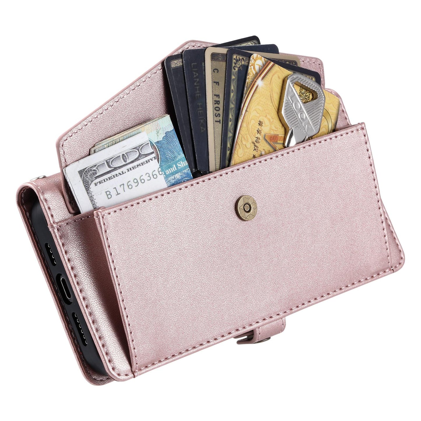 For Samsung Galaxy S25 Edge 5G Wallet Multi-card Slot Leather Phone Case with Lanyard(Rose Gold)