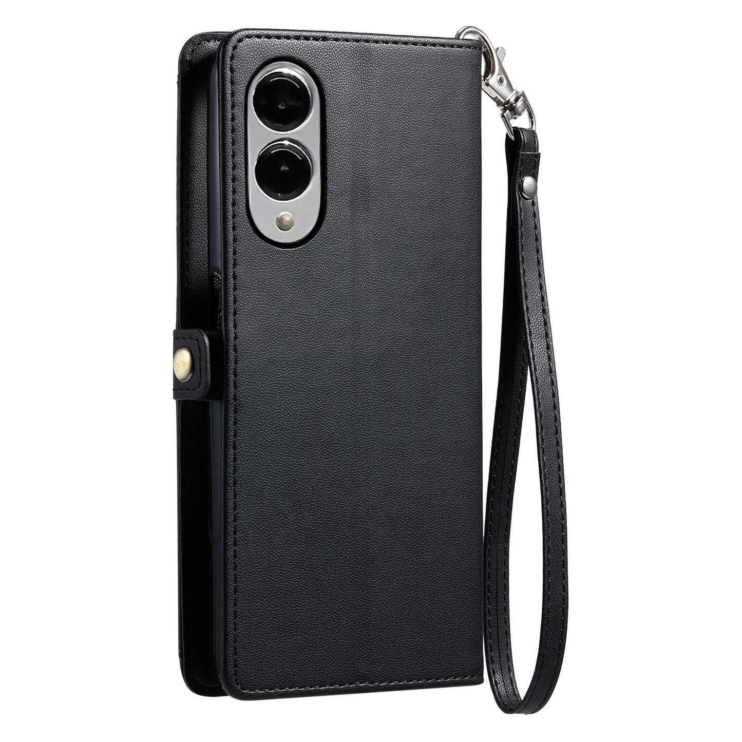 For Samsung Galaxy S25 Edge 5G Wallet Multi-card Slot Leather Phone Case with Lanyard(Black)