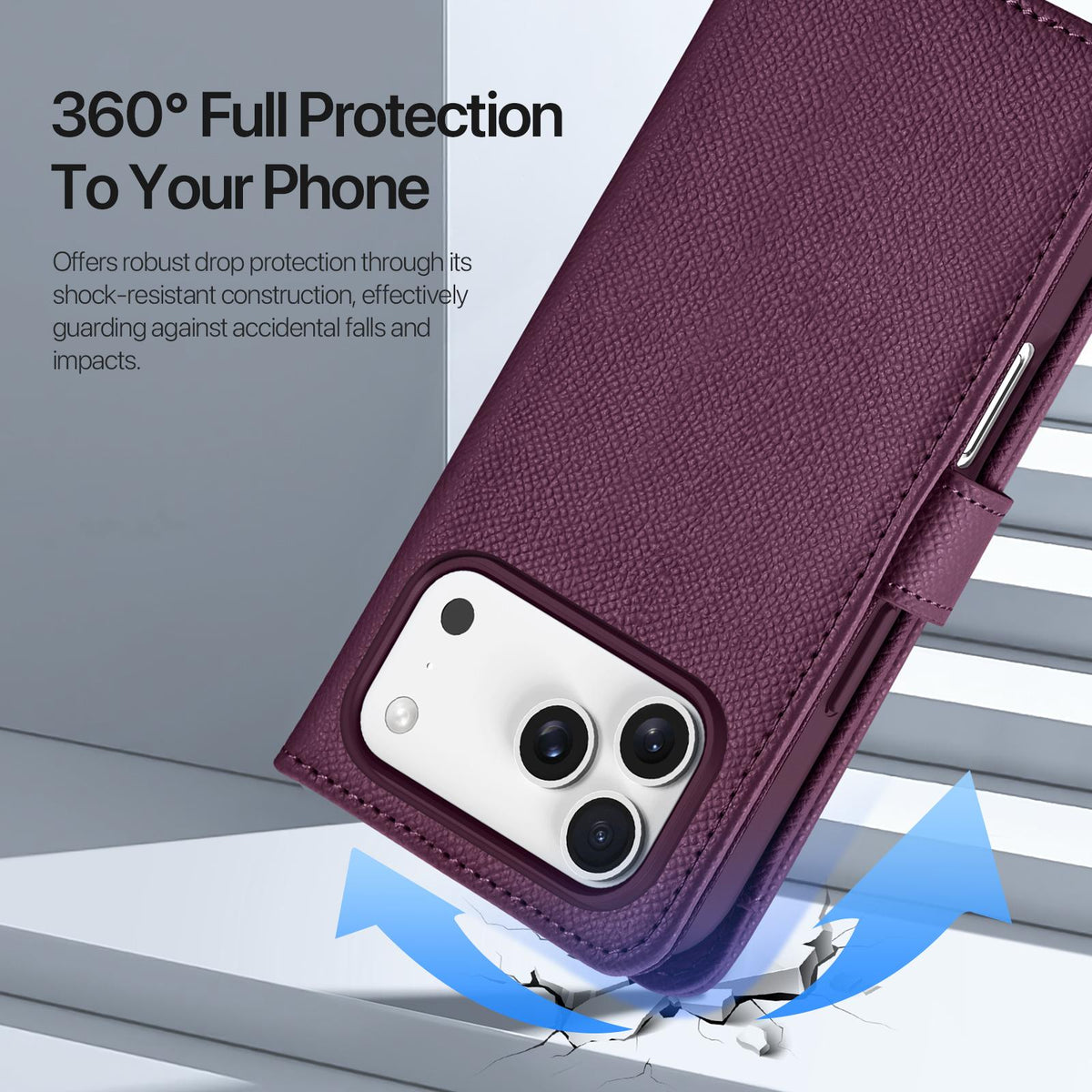 Compatible with iPhone 18 Pro Max DUX DUCIS Lawa Series 2 in 1 Wallet Zipper Detachable MagSafe Phone Case with Lanyard - Cherry Red
