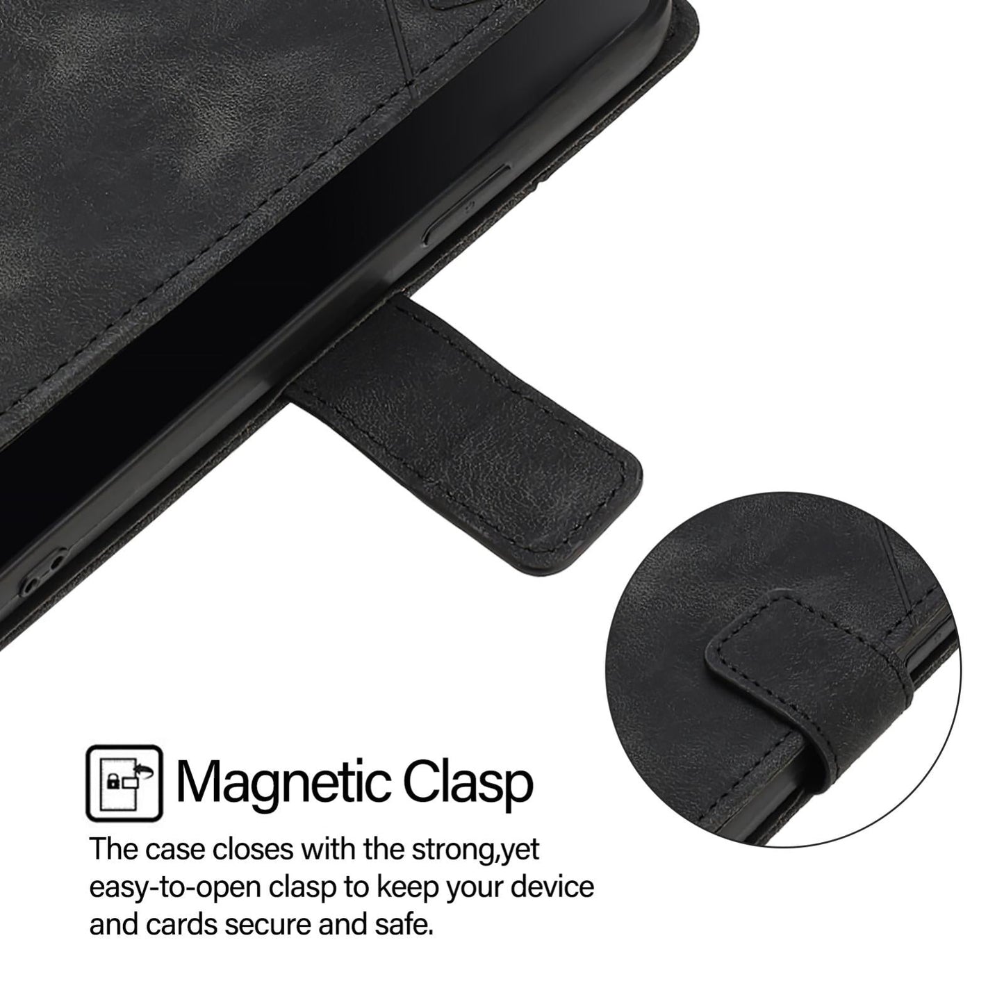 For Samsung Galaxy S25 Edge 5G Skin-feel Embossed Leather Phone Case(Black)
