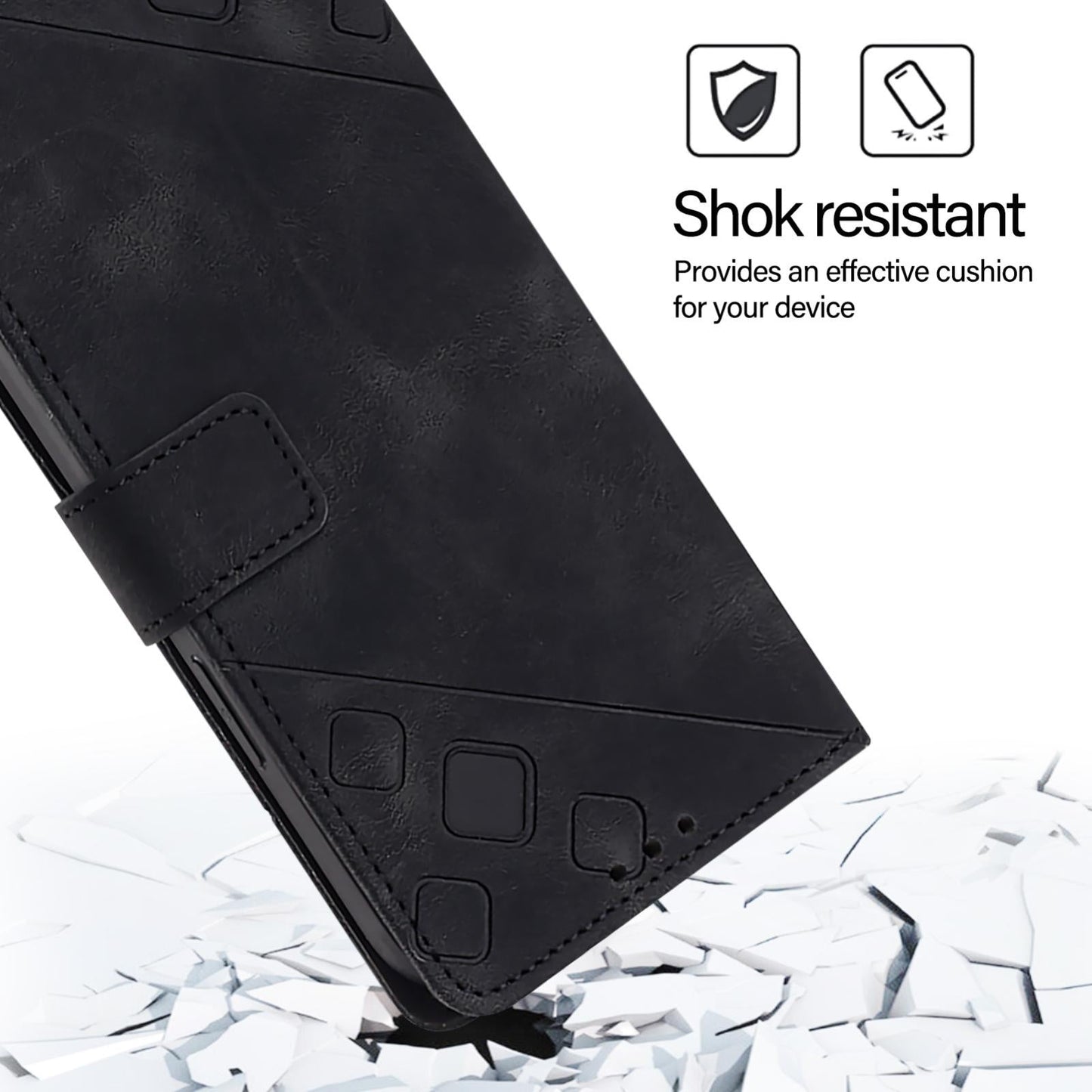 For Samsung Galaxy S25 Edge 5G Skin-feel Embossed Leather Phone Case(Black)