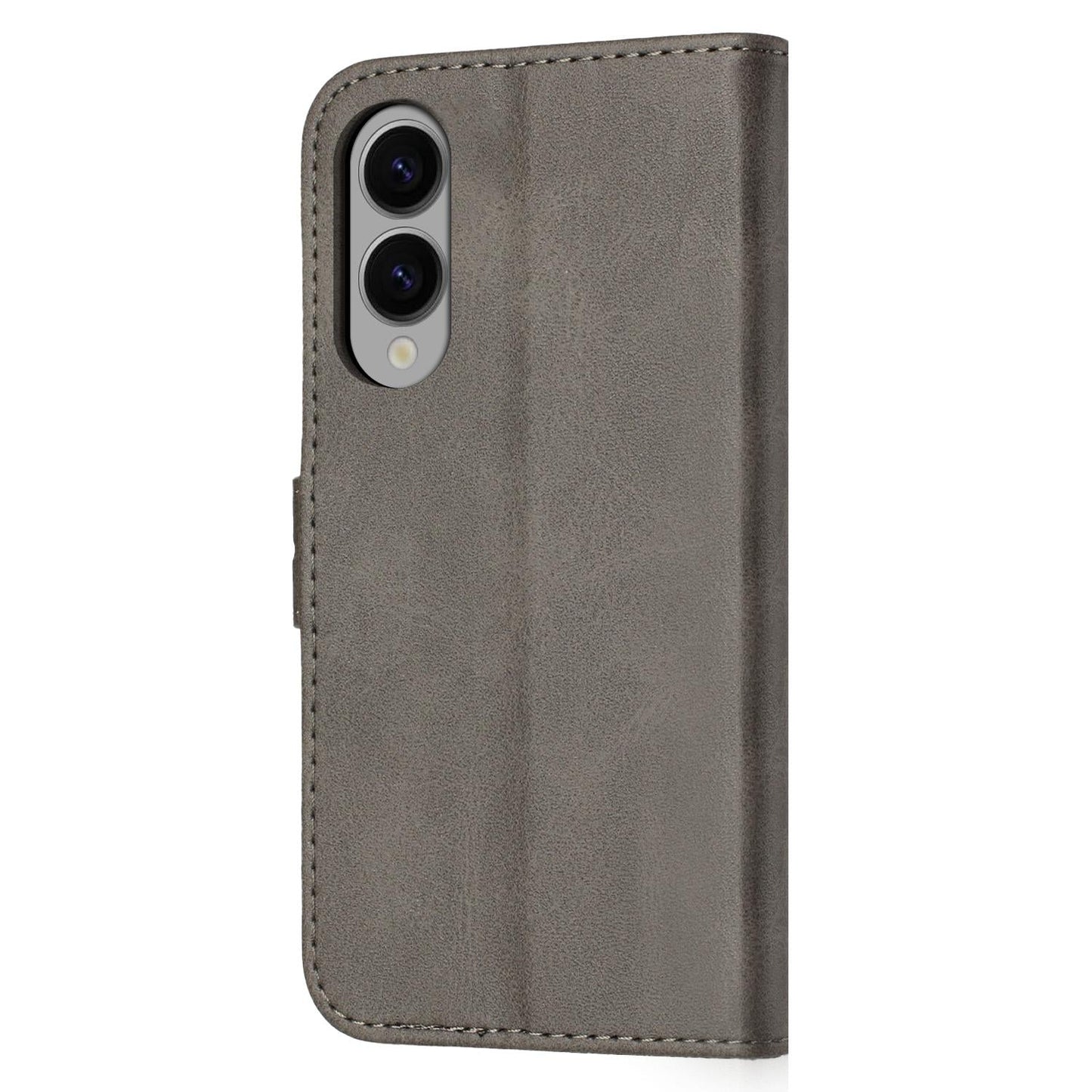 For Samsung Galaxy S25 Edge 5G Embossed Happy Cat Pattern Flip Leather Phone Case(Grey)