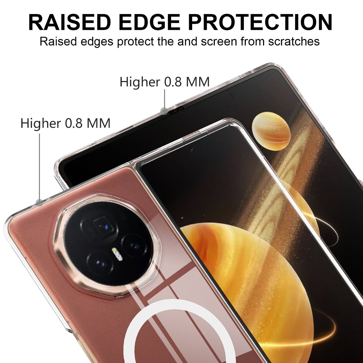 For Honor Magic V3 Clear Acrylic PC MagSafe Phone Case(Transparent)