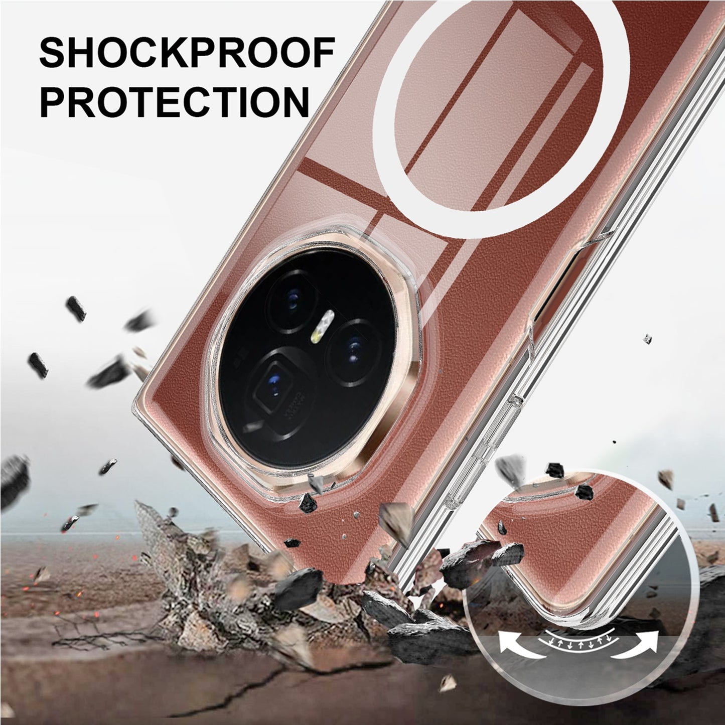 For Honor Magic V3 Clear Acrylic PC MagSafe Phone Case(Transparent)