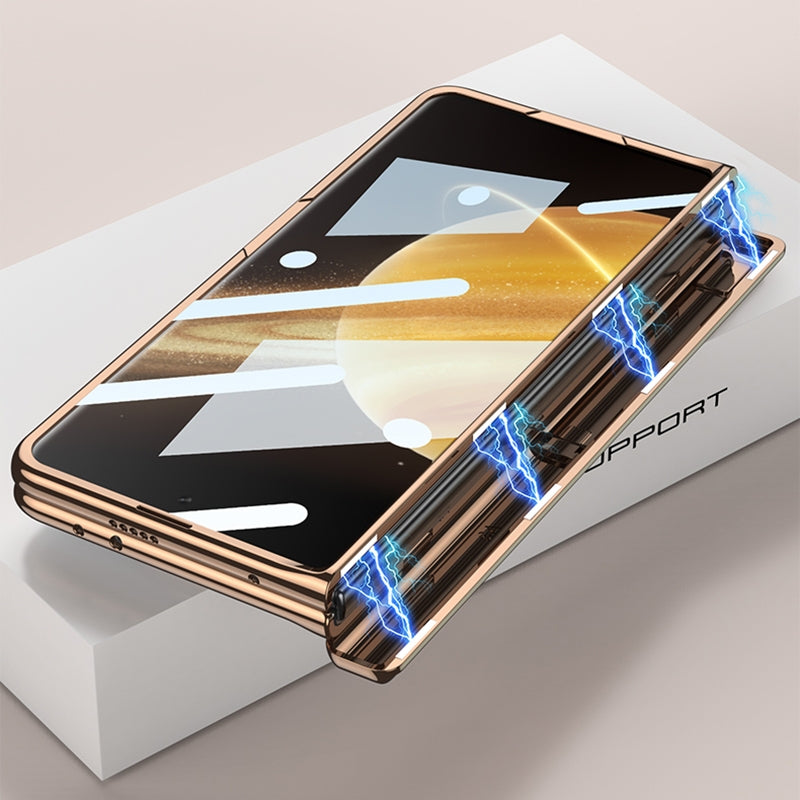 For Honor Magic V3 GKK Integrated Magnetic Fold Hinge Shockproof Phone Case(Gold)
