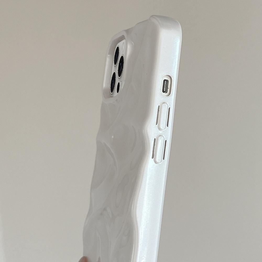 Compatible with iPhone 18 Pro Max Water Ripple Electroplating Paint TPU Phone Case - White